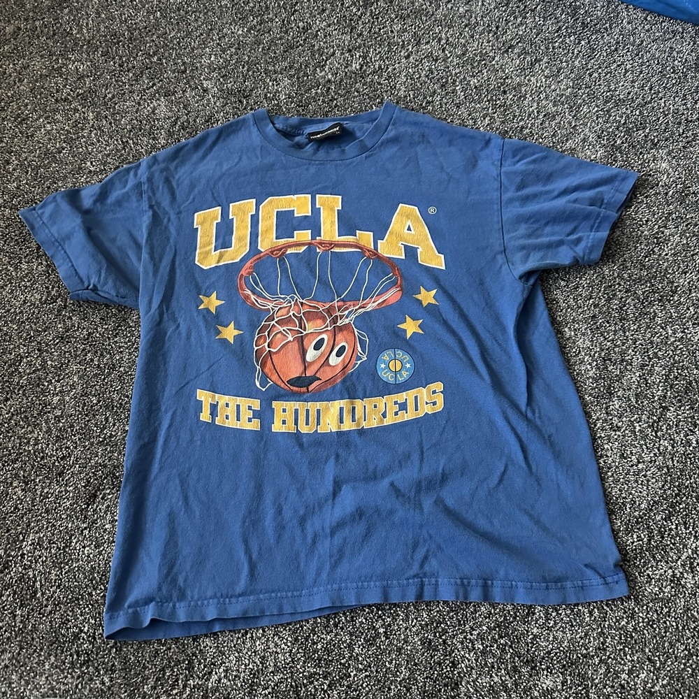 UCLA Bruins Shirt Mens‎ Blue NCAA Basketball The Hundreds Graphic Short Sleeve